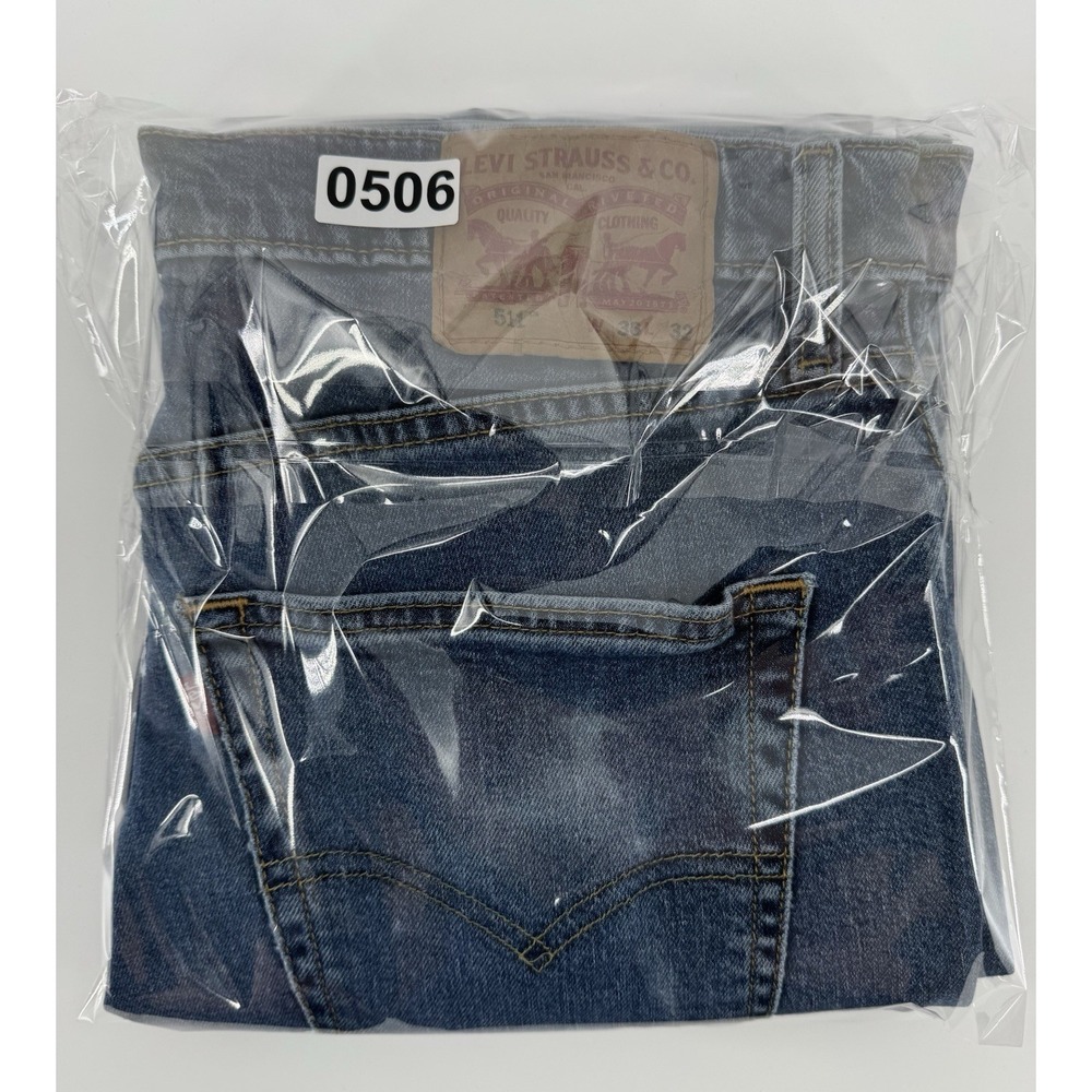 Levi's 511 Size 36x32 Denim Jeans Regular Fit Tapered Leg Distressed Red Tab - Picture 12 of 12